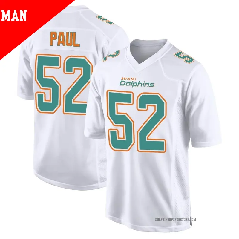 Men's ＃52 Patrick Paul Miami Dolphins Game White Fashion Jersey