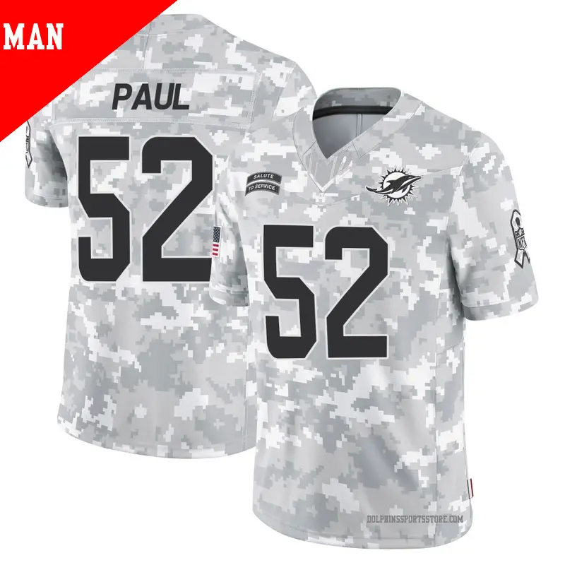 Men's ＃52 Patrick Paul Miami Dolphins Limited Arctic Camo 2024 Salute to Service Jersey