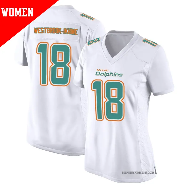 Women's ＃18 Nick Westbrook-Ikhine Miami Dolphins Game White Fashion Jersey