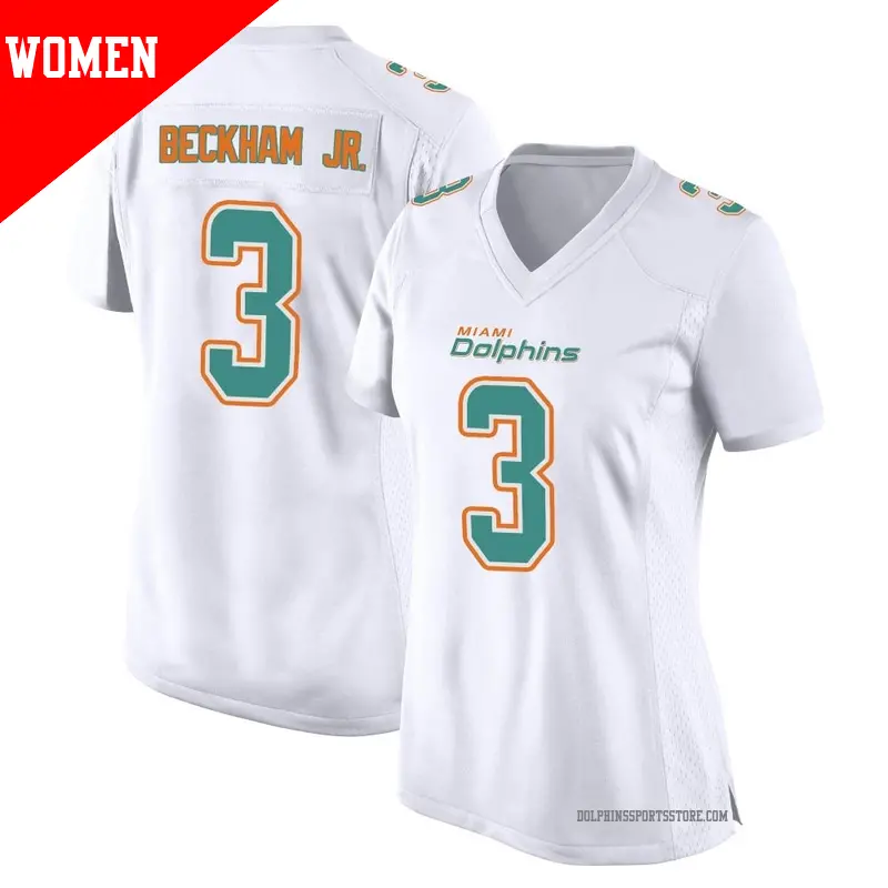 Women s 3 Odell Beckham Jr. Miami Dolphins Game White Fashion Jersey