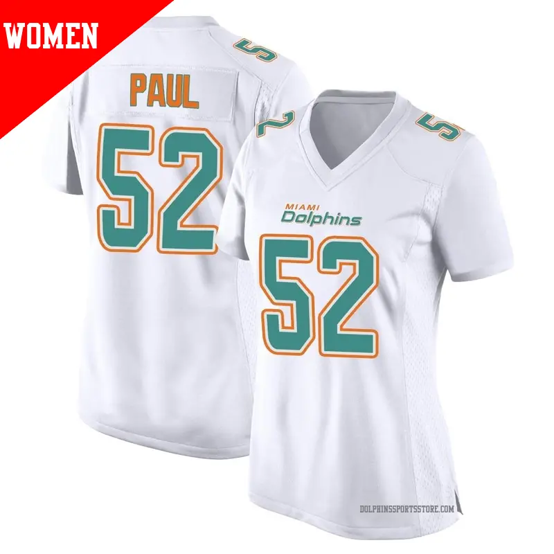 Women's ＃52 Patrick Paul Miami Dolphins Game White Fashion Jersey