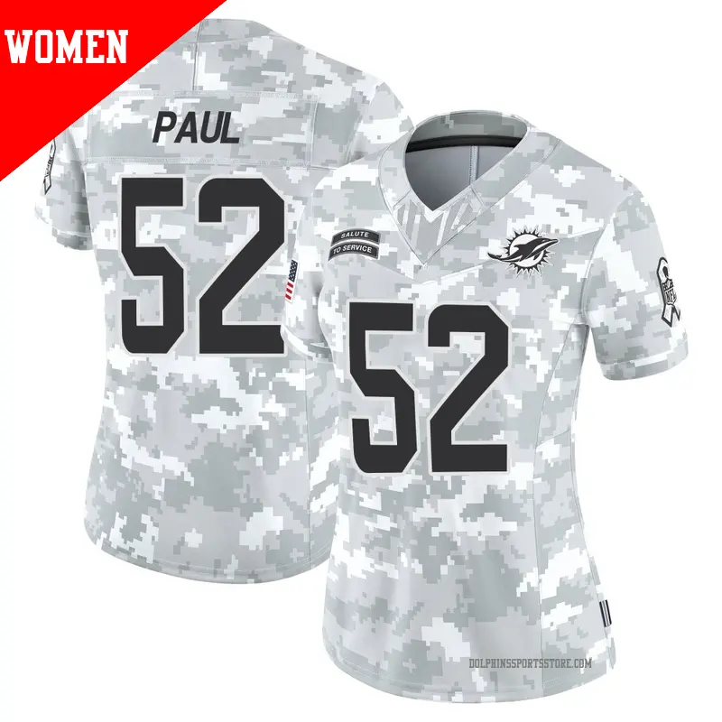 Women's ＃52 Patrick Paul Miami Dolphins Limited Arctic Camo 2024 Salute to Service Jersey