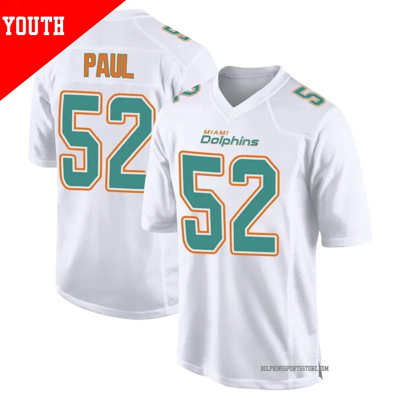 Youth ＃52 Patrick Paul Miami Dolphins Game White Fashion Jersey