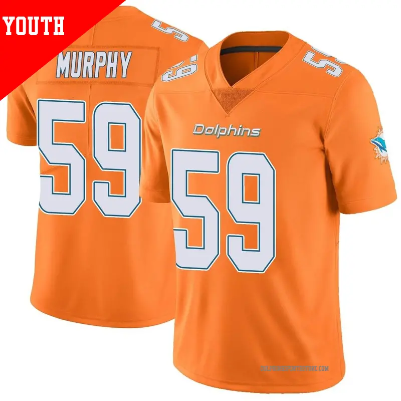 Youth 59 Grayson Murphy Miami Dolphins Limited Orange Color Rush Jersey